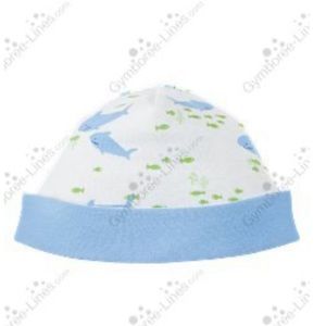 Gymboree NWT Layette Bloop Bloop Bloop Shark Print Beanie 6-12 months 2006 Line